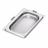 (6 pz) Bacinella GN in acciaio inox GN 1/4 - Altezza: 20mm