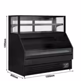 Koeltoonbank Helsinki - 1500x800mm - 251 liter - kleur zwart - achterzijde 2 schuifdeuren - met 4 legroosters
