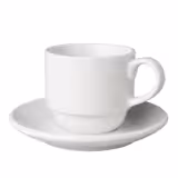 (6 pcs) BUDGETLINE | Coffee Cup Mammoet - 200ml - White - with Saucer