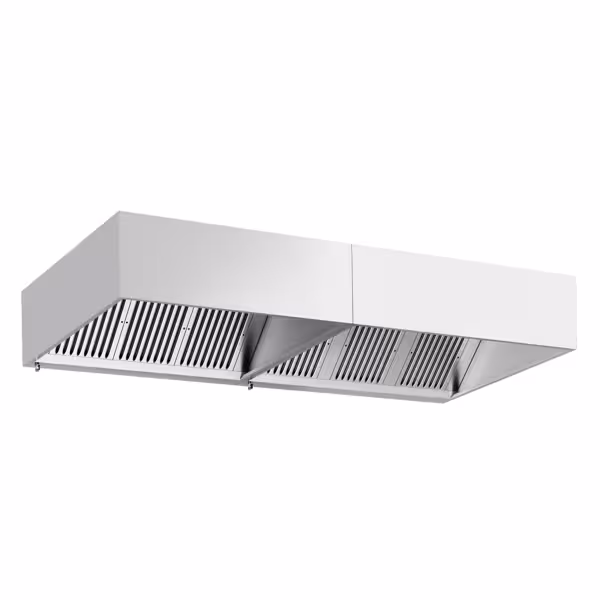 Commercial Wall-Mounted Extractor Hood – 3000mm – with Baffle Filters & Lighting
