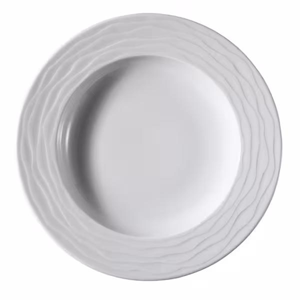 (6 szt.) SEA WAVE - Talerz głęboki - Porcelana - Ø 300mm - Biały