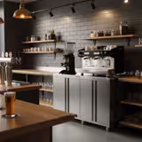 Arbeitsschrank - für Kaffeemaschine - 600x600mm - mit 2 Flügeltüren & Aufkantung
