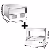 Diepvries-/gekoelde onderkast-combinatie - -22/+8°C - 905mm - 1 lade - 2x GN 1/1 - incl. frietwarmer