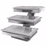 Etagère / supporto per buffet - cromo - incl. 3 ciotole in melamina