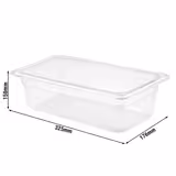 (6 pcs) Polypropylene Gastronorm Container GN 1/3 - White - 5.3L - Depth: 150mm