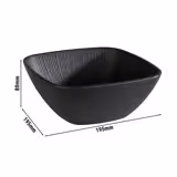 (6 stuks) Kom - NERO - Melamine - 1,5 liter - vierkant - Zwart