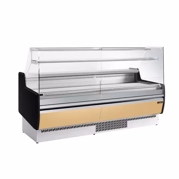 Banco gastronomia professionale Lennya - 1935x953mm - Ventilata - 213 L - Vetro dritto - Colore Beige - Pannello frontale Beige - con 1 ripiani