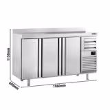 Bar- & Getränkekühltisch Premium PLUS - 1960x600mm - mit 3 Türen, 2 Schubladen & Aufkantung