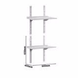 Étagère murale ECO en inox - 600 × 400 mm - avec 2 étages