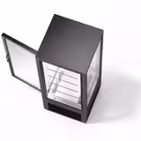 Vitrine réfrigérée 4 faces vitrées / Vitrine panoramique – 440 litres – 1 porte en verre – 5 étagères – Noir