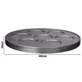 Piastra di cottura per crepiera - Ø400mm - 7 cavità - 400x400x40mm - acciaio inox - per uso professionale - compatibile con CGOM5