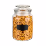 Airtight Glass Food Storage Jar with Wooden Lid WOODY – 2.5 Litre - Clear