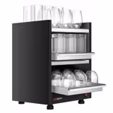 Aquecedor de chávenas PROFISSIONAL - 400W - 3 prateleiras - 48 chávenas - 2 zonas - de mesa - até 65°C