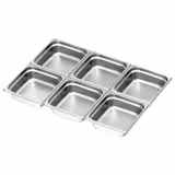 (6 bucăți) Recipiente din oțel inoxidabil GN 2/3 - Înălțime: 100mm