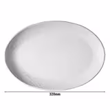 (12 unid) CLASSICO - Prato para kebab oval - Porcelana - 320x320mm - Branco