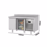 Chladicí stůl Premium PLUS - 1468x700mm - se 2 dveřmi a obkladovým panelem