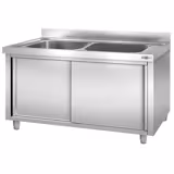 Szafka ze zlewem do mycia garnków  - 2000x700mm - z 2 zlewami