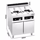 Dubbel elektrisk fritös - 22+22 liter - 44,0 kW - med avtappningskran - elektronisk styrning