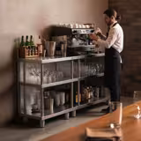 Bar Çalışma Tezgahı - Paslanmaz çelik - 600x400mm - 4 raflı