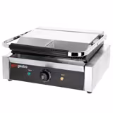 Kontakt grill / panini grill - 3 kW - felül és alul bordázott - Grillfelület: 340x230 mm
