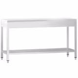 Table de travail inox PREMIUM - 2000 x 700 mm - avec tablette inférieure - incl. Planche à découper Blanche
