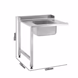 Commercial Stainless Steel Pass-Through Dishwasher Feed Table – Left Inlet - 1200 mm - Single Bowl