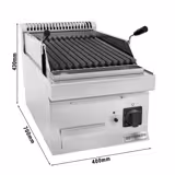 Grelhador em pedra lávica a gás (7 kW) - Grelha inclinável