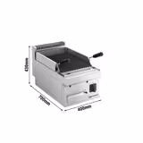 Gas lavasteengrill - 7kW - Kantelbaar grillrooster - Tafelmodel - 700mm diep - RVS