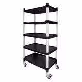 Carrello di Servizio - 5 Ripiani - 800x500x1600 mm - Capacità di Carico: 250 kg - con Ruote Silenziose
