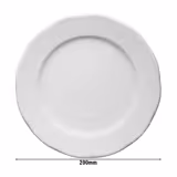 (12 adet) CLASSICO - Düz Tabak - Kare Düz - Porselen, 200x200mm, Beyaz