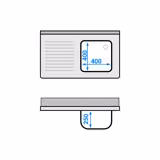 Commercial Sink Cabinet PREMIUM - 1000x600mm - with 1 bowl right-hand