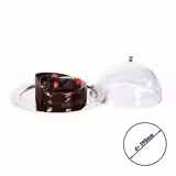 Plateau de présentation - Acier inoxydable - Ø390mm - poli miroir - avec cloche transparente