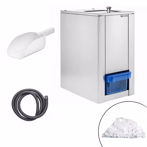 Commercial Ice Crusher - 3kg/min - 80W - Stainless steel - incl. 1kg storage hopper