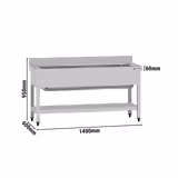 Stainless Steel Commercial Sink Unit ECO - 1400x600mm - with Undershelf & Single Bowl - with Upstand