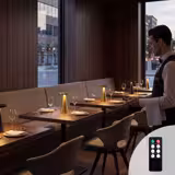 LED Table Lamp - CONE - Rechargeable - Cordless - 3-step dimmable - Ø130mm - Black - with Charging Dock