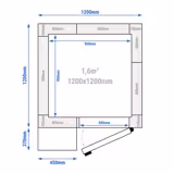 Chambre de congélation – 1200 × 1200 mm – 1,6 m³ – avec groupe de congélation et rideaux à lamelles inclus