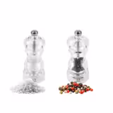 (12 pieces) PEUGEOT | NANCY Salt & Pepper Mill Set – Acrylic - 12 cm - Steel Salt & 2-Stage SS Pepper