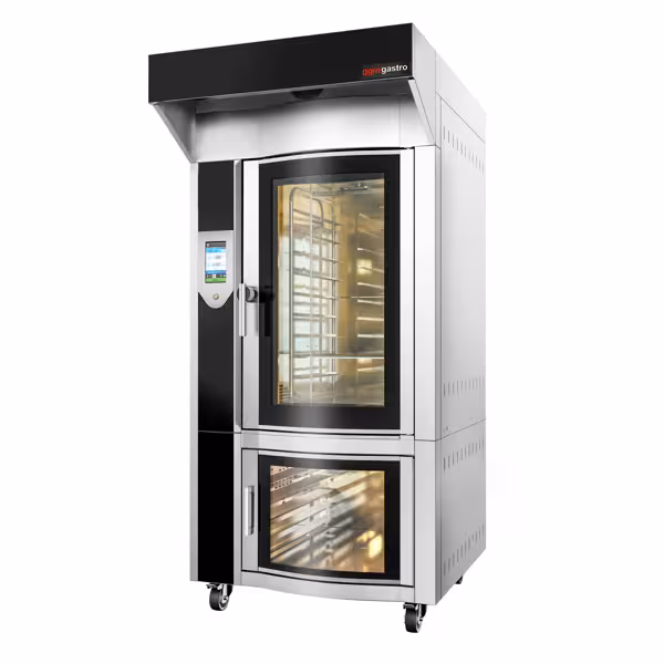 Roterende heteluchtoven op gas voor bakkerij - Touch - 10x EN 600x400 - incl. afzuigkap & rijskast