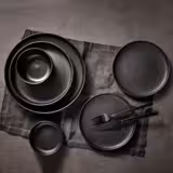 (6 szt.) Miseczka okrągła - Universe - rund - Ø 110mm - Porcelana - 450ml - Czarny