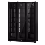 Drankenkoelkast - 1500mm - 1552L - frameloze glasdeur - met 3 glasdeuren & LED-interieurverlichting - zwart
