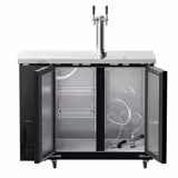 Dispensador de cerveza de barril de tiro directo - 2x 50 litros - 1240x620mm - 2 puertas macizas - 2 grifos