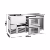 Direct Draw Beer Dispenser / Kegerator PREMIUM - 1950x700mm - 1 Glass Door & 2 Drawers