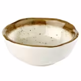 (12 pcs) Ramekin - STONE ART - Melamine - 70ml - round - Ø80mm - White/Brown