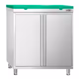 Edelstahl Arbeitsschrank PREMIUM - 800x600mm - mit Flügeltür inkl. Schneideplatte Grün