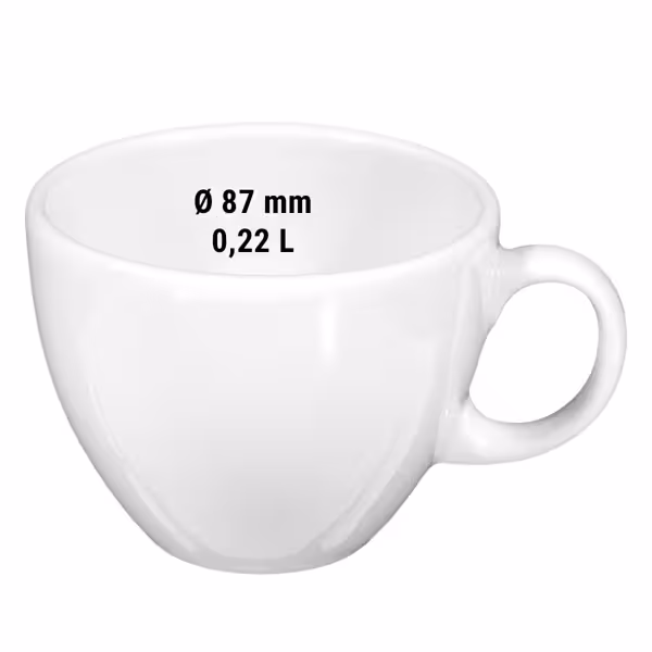 (6 stuks) SELTMANN WEIDEN | Cappuccino kop - 0,22 liter - Wit/Uni