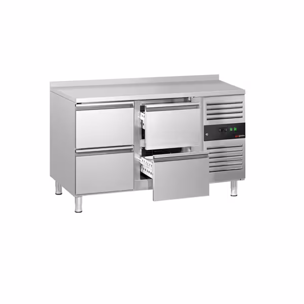 طاولة مبردة ECO - 1360x700mm - 205 لتر - مع 4 درج - حاجز خلفي