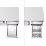 Armário de Trabalho PREMIUM - 1600x700mm - com portas de correr, 3 gavetas à direita & espelho sanitário