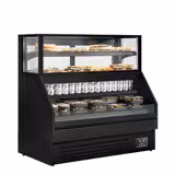 Witryna chłodnicza PREMIUM Helsinki - 1500x800mm - 251L - Czarny - z 2 przeszklonymi drzwiami - 4 półki - z oświetleniem LED