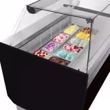 Eistheke LIAM - 1560mm - Statisch - für 13+13x 5 Liter Eisbehälter - Schwarz