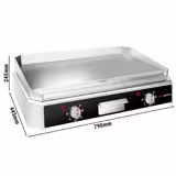 Płyta grillowa elektryczna - 5kW - Gładko-ryflowana - Powierzchnia: 790x445mm - nastawna